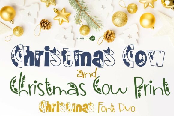 Christmas Cow Duo Font