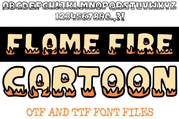 Flame Fire Cartoon Font for Eye-Catching Designs