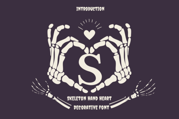 Skeleton Hand Heart Font