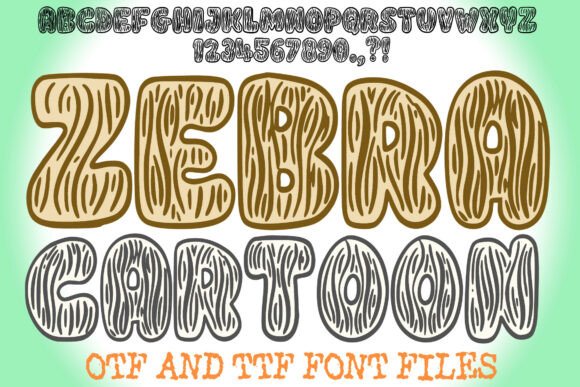 Zebra Cartoon Font for Business